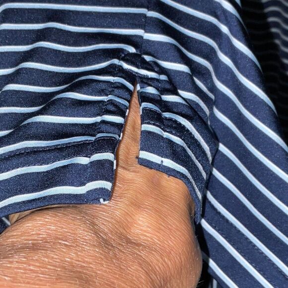 Vineyard Vines XL Men's Performance Polo Shirt Navy/light blue Striped - Picture 3 of 8